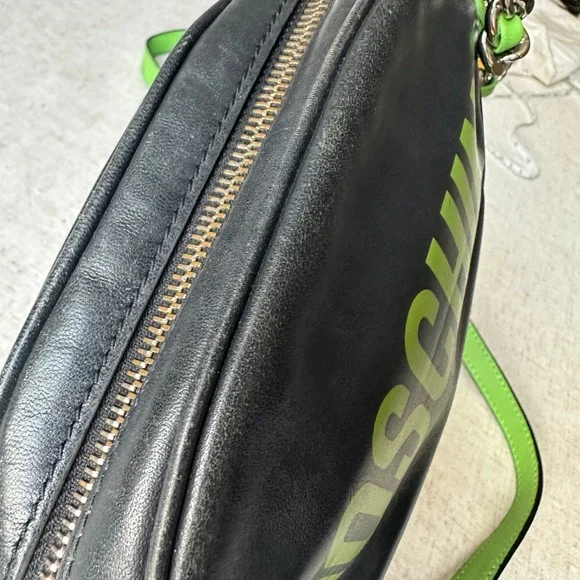 Moschino x Powerpuff Girls Buttercup Crossbody Bag Black Green Leather SS16 - Picture 15 of 17